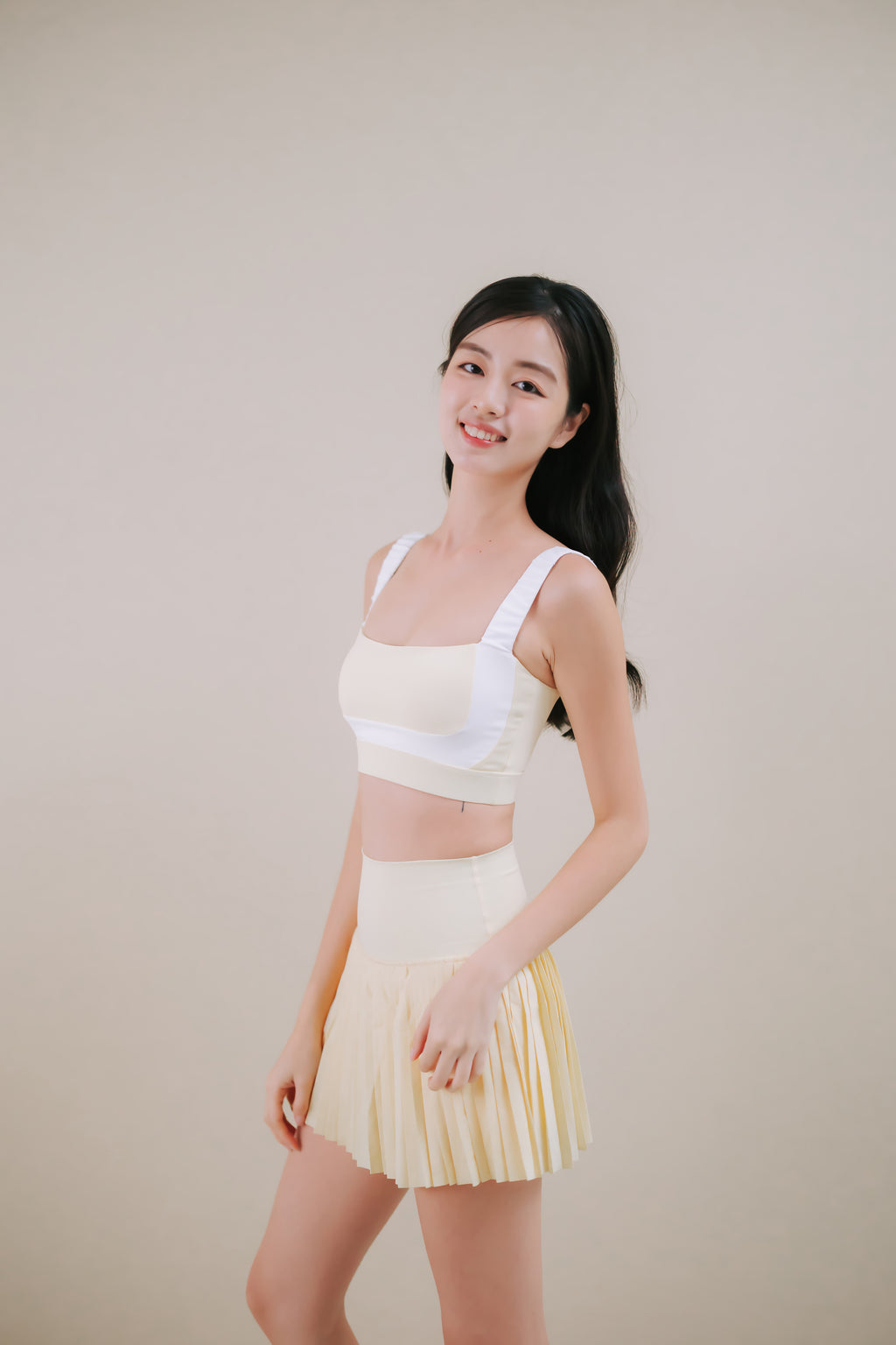 Hera Lemon Butter Pleated Tennis Skirt