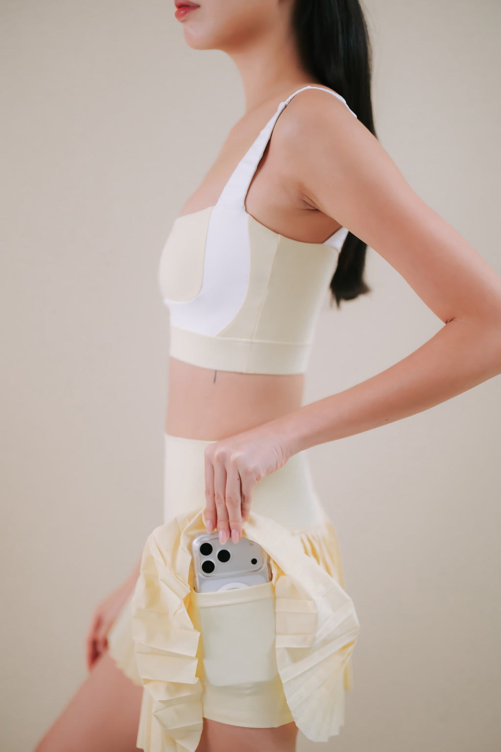Hera Lemon Butter Pleated Tennis Skirt