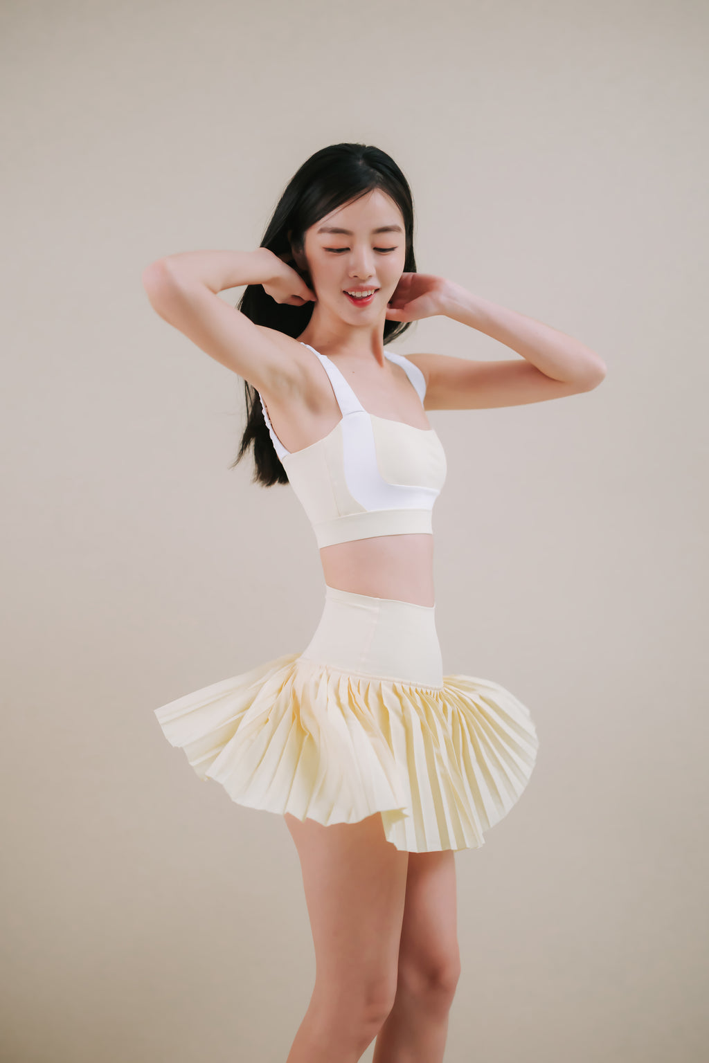 Hera Lemon Butter Pleated Tennis Skirt