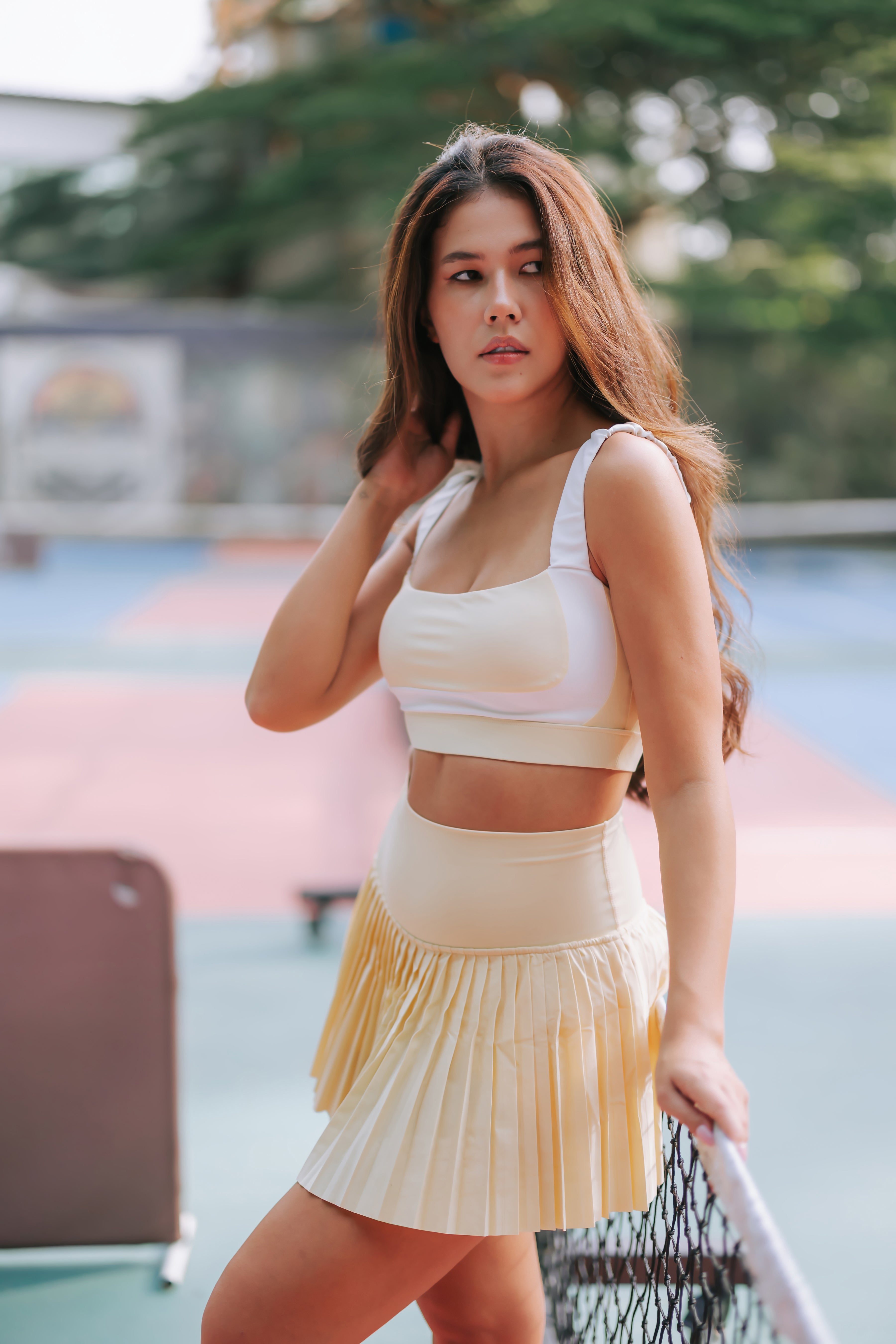 Hera Lemon Butter Pleated Tennis Skirt