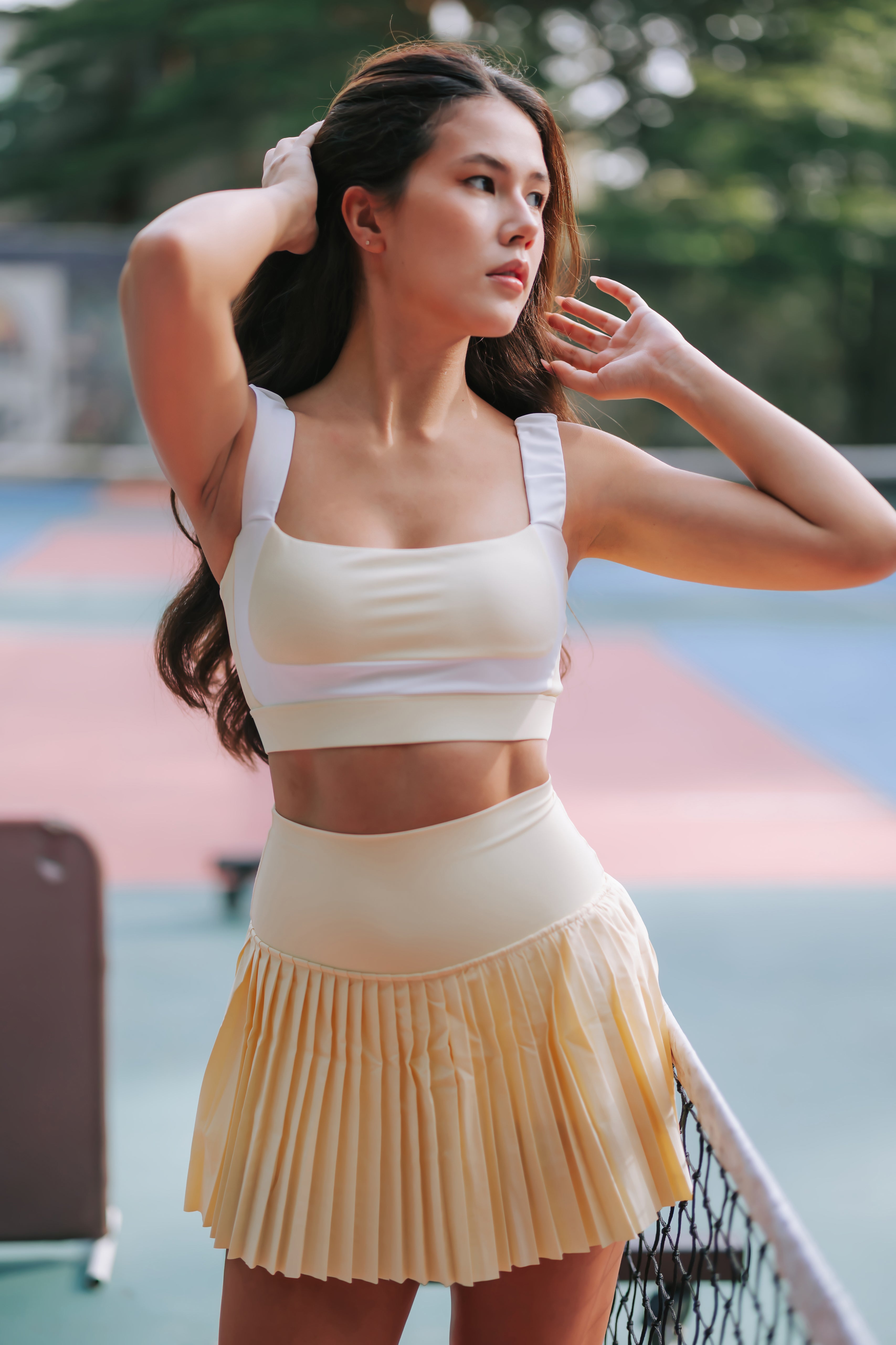 Hera Cloud Ruched Butter Lemon Sports Bra